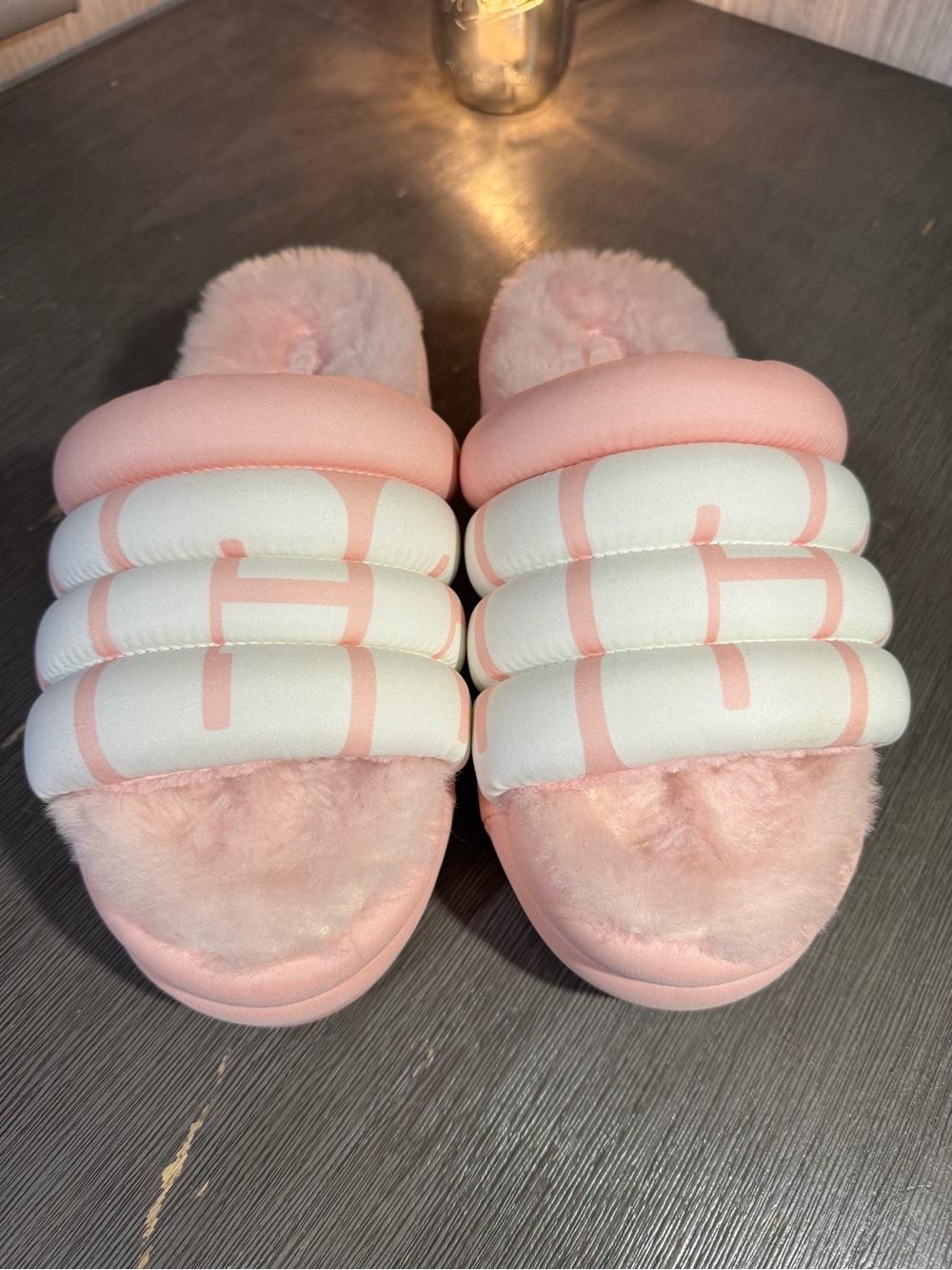 UGG Pink Maxi Slide Sandals